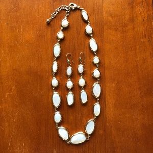 Nordstrom Gold Mother of Pearl Necklace and Earring Set